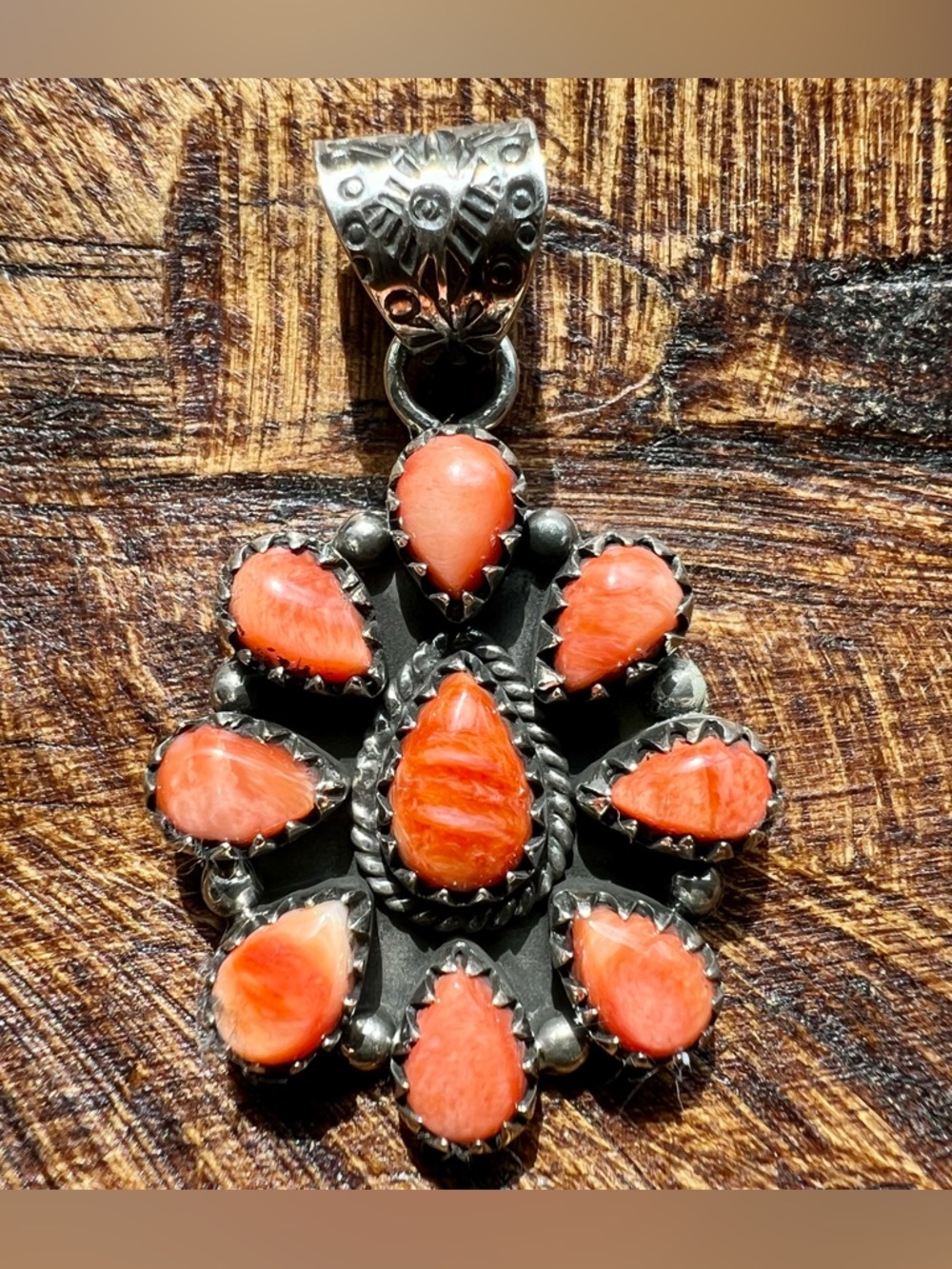 Spiny Oyster Cluster Pendant Sterling Silver | Southwestern Jewelry